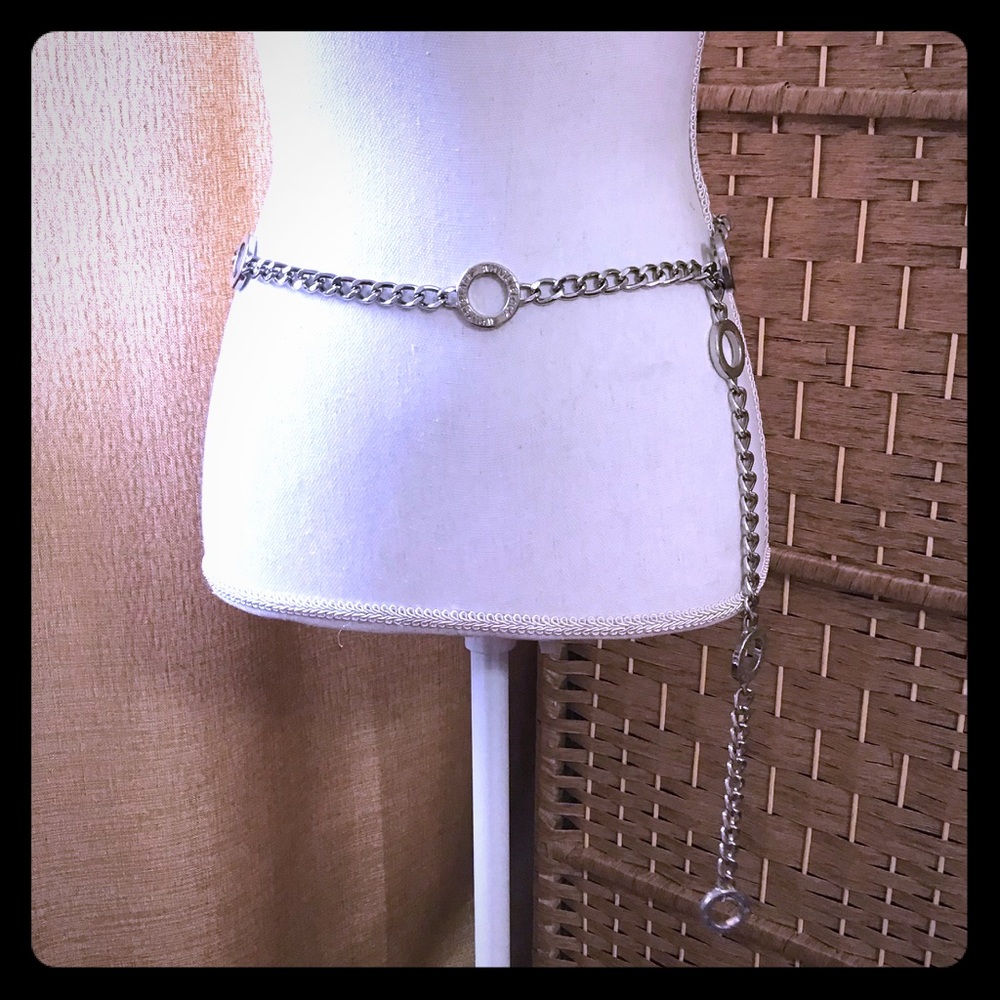 💚White House Black Market silver chain link belt